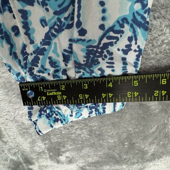 Lilly Pulitzer XS ISLAND JOGGER PANTS Blue Turquoise Tropical Pull On Tassel - Picture 8 of 9